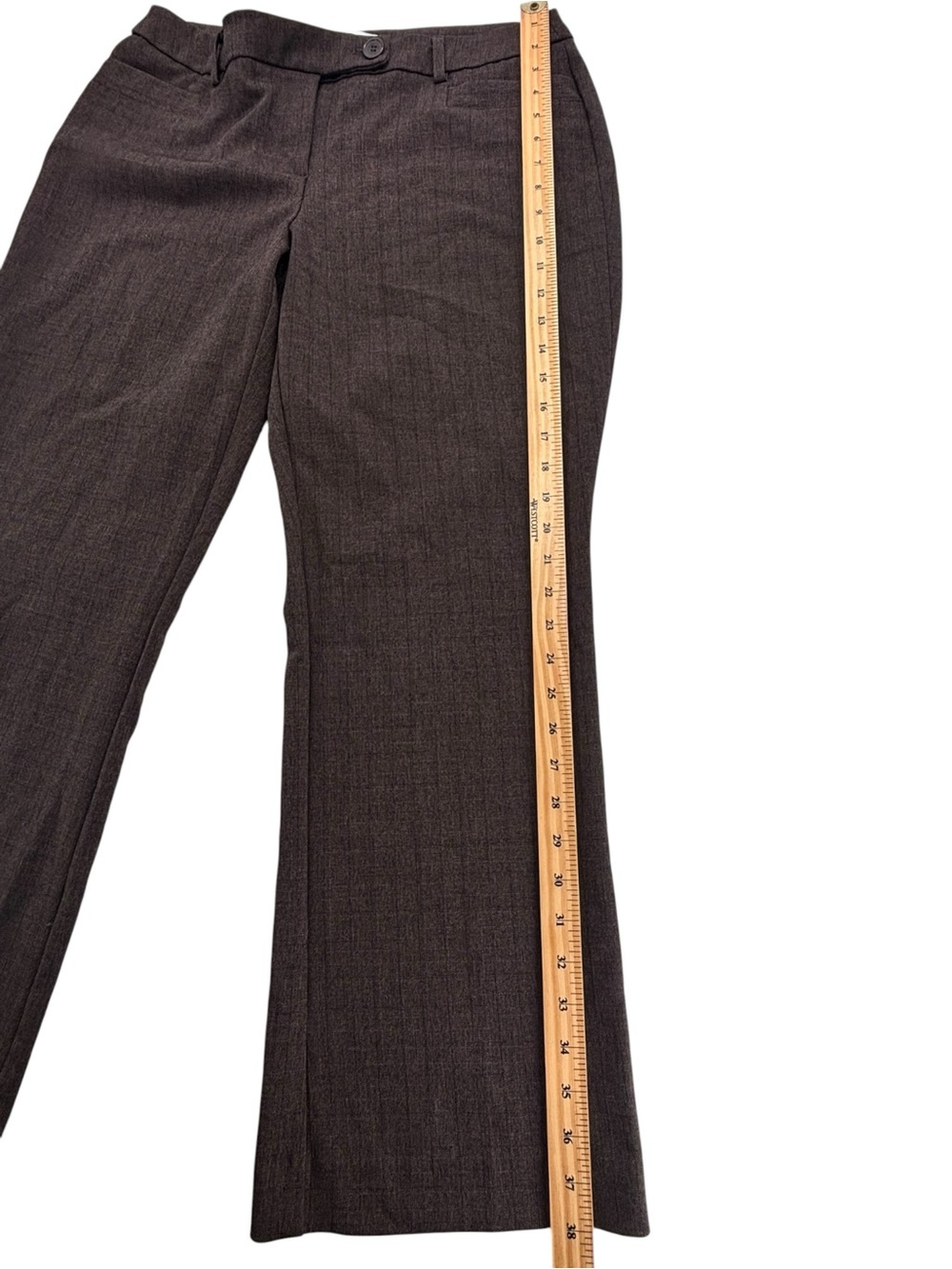 Cleo Petite Curvy Women’s Tailored Brown Straight-Leg Pant Size 12 - Picture 9 of 14